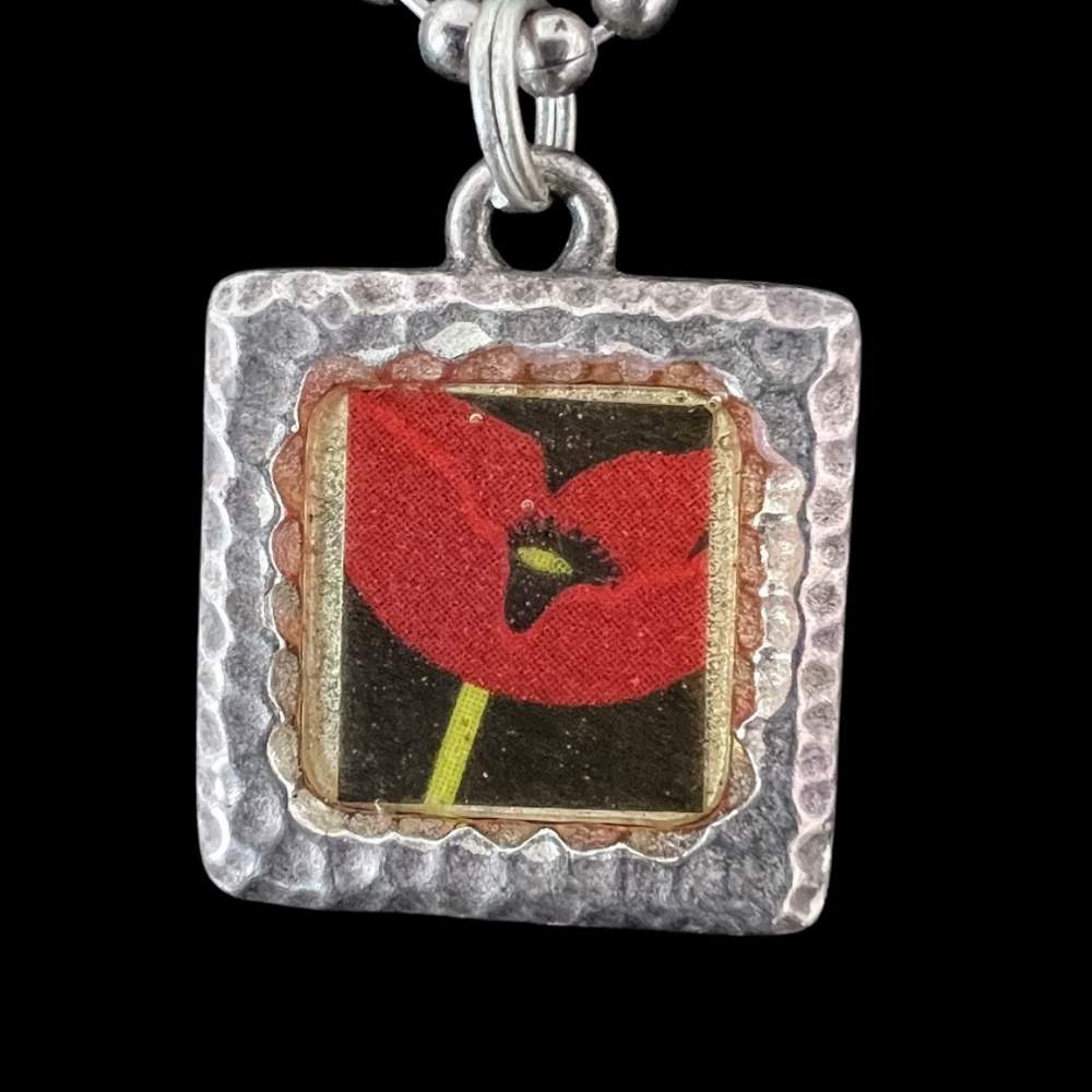 Boho Silver Poppy Pendant Necklace/Choker 💎Host Pick💎 - Picture 3 of 7